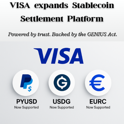 Visa Expands Crypto Settlement After GENIUS Act Sparks Demand